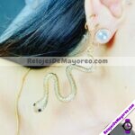 A2100 Aretes en Forma Serpiente con Perla Dorado Acero inoxidable bisuteria fabricante mayorista (1)