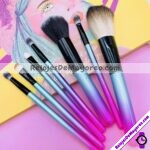 M4203 Brochas Set de 7 Piezas Para Aplicar Maquillaje Color Azul Cielo y Rosa Claro cosmeticos por mayoreo (1)