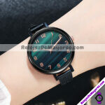 R4219 Reloj Tipo Marmol Verde con Negro Numeros Grandes Plastico con Textura reloj de moda al mayoreo