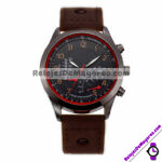 R4222 Reloj Negra Velocimetro Con Numeros y Linea Roja Piel Sintetica reloj de moda al mayoreo