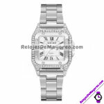 R4223 Reloj Color Plata Cuadrado con Diamantes Metal reloj de moda al mayoreo