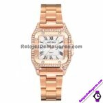 R4224 Reloj Rose Gold Cuadrado con Diamantes Metal reloj de moda al mayoreo