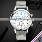 R4289 Reloj Blanco Numeros Azules Diseño Velocimeto Plastico con Textura reloj de moda al mayoreo