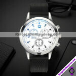 R4291 Reloj Blanco Numeros Azules Diseño Velocimeto Plastico con Textura reloj de moda al mayoreo