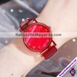 R4331 Reloj Marmoleado Rojo y Rosa Tipo Plastico reloj de moda al mayoreo
