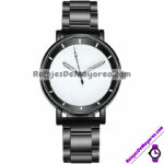 R4333 Reloj Marcacion de Lineas sin Numeros Monocromatico Metal reloj de moda al mayoreo
