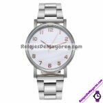R4335 Reloj Marmoleado Blanco y Gris Metal reloj de moda al mayoreo