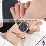 R4345 Reloj Marcacion en Diamantes con Diseño Capitonada Piel Sintetica reloj de moda al mayoreo