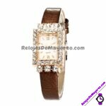 R4353 Reloj Numeros Romanos con Diamantes Piel Sintetica Delgado reloj de moda al mayoreo