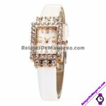 R4354 Reloj Numeros Romanos con Diamantes Piel Sintetica Delgado reloj de moda al mayoreo