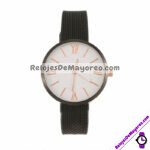 R4382 Reloj Fondo Flor Blaca con Numeros Romanos Tipo Platico Relieve reloj de moda al mayoreo