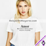 C1072 Playera Letrero Amor… Blanca ropa de moda por fabricantes mayoristas