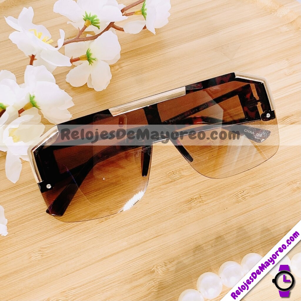 L4114 Lentes Cuadrado con Detalle Dorado Cafe Sunglasses Proveedores directos de fabrica (2)