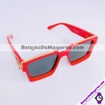 L4133 Lentes Armazon Rojo Detalle Dorado Negro Sunglasses Proveedores directos de fabrica (1)