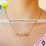 A2671 Collar Nombre Natalia Dorado Acero inoxidable bisuteria fabricante mayorista (1)