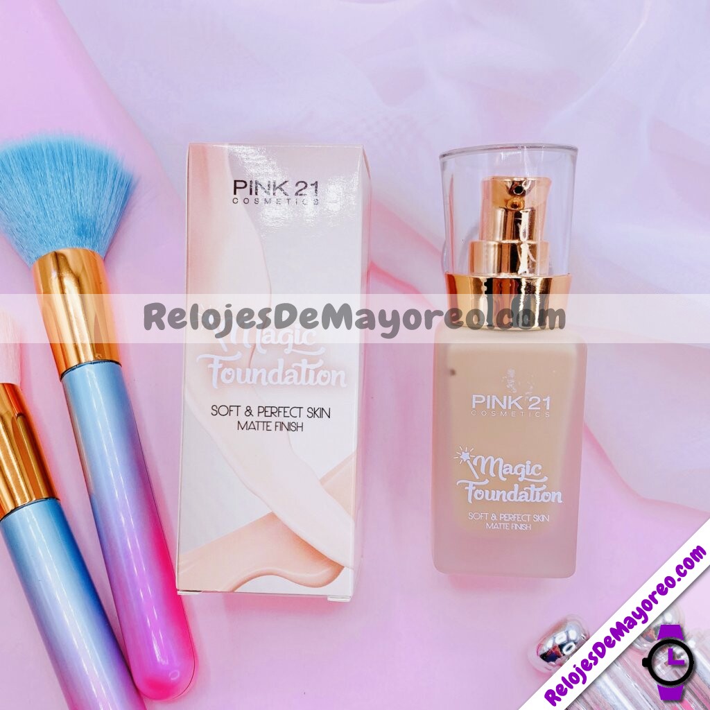 M5231 Base Liquida Maquillaje Pink 21 Magic Foundation Acabado Matte Tono 03 cosmeticos por mayoreo (1)