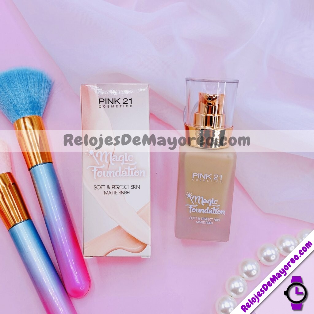 M5233 Base Liquida Maquillaje Pink 21 Magic Foundation Acabado Matte Tono 05 cosmeticos por mayoreo (1)