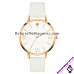 R4391 Reloj Numeros Romanos y Diamante Piel Sintetica reloj de moda al mayoreo