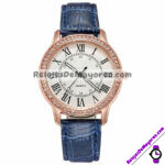 R4396 Reloj Numeros Romanos y Diamante Piel Sintetica reloj de moda al mayoreo
