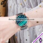 R4402 Reloj Con Numeros Fondo Verde Metal reloj de moda al mayoreo