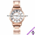 R4451 Reloj de Concha con Numeros Metal Rose Gold Venta De Mayoreo