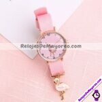 R4688 Reloj Numeros con Dije de Flamingo Extensible Nylon Proveedor de moda al mayoreo