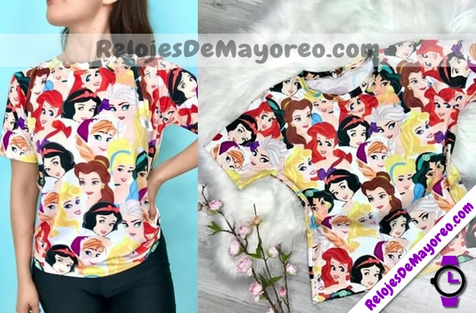 C1085 Camiseta OverSize Estampado Princesas Colorful ropa de moda por fabricantes mayoristas