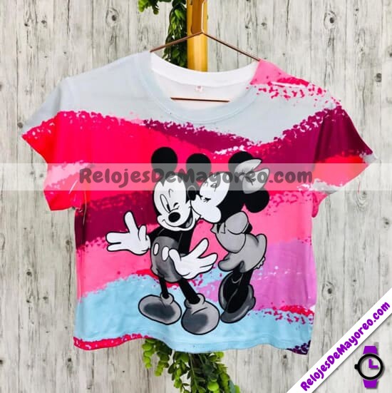 C1090 CropTop Estampado Mickey & Minnie Mouse Basica Unitalla S-M Colorful ropa de moda por fabricantes mayoristas