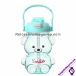 A3265 Termo Botella 1500 ml Osito Teddy Smile Con Sticker 3D Menta Acero inoxidable bisuteria fabricante mayorista (1)