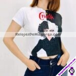 C1102 Top Estampado Cruella de Vil Blanco-Negro ropa de moda por fabricantes mayoristas