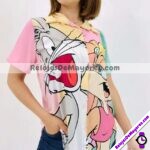 C1111 Blusa Estampado Bugs Bunny y Lola Bunny Multicolor ropa de moda por fabricantes mayoristas