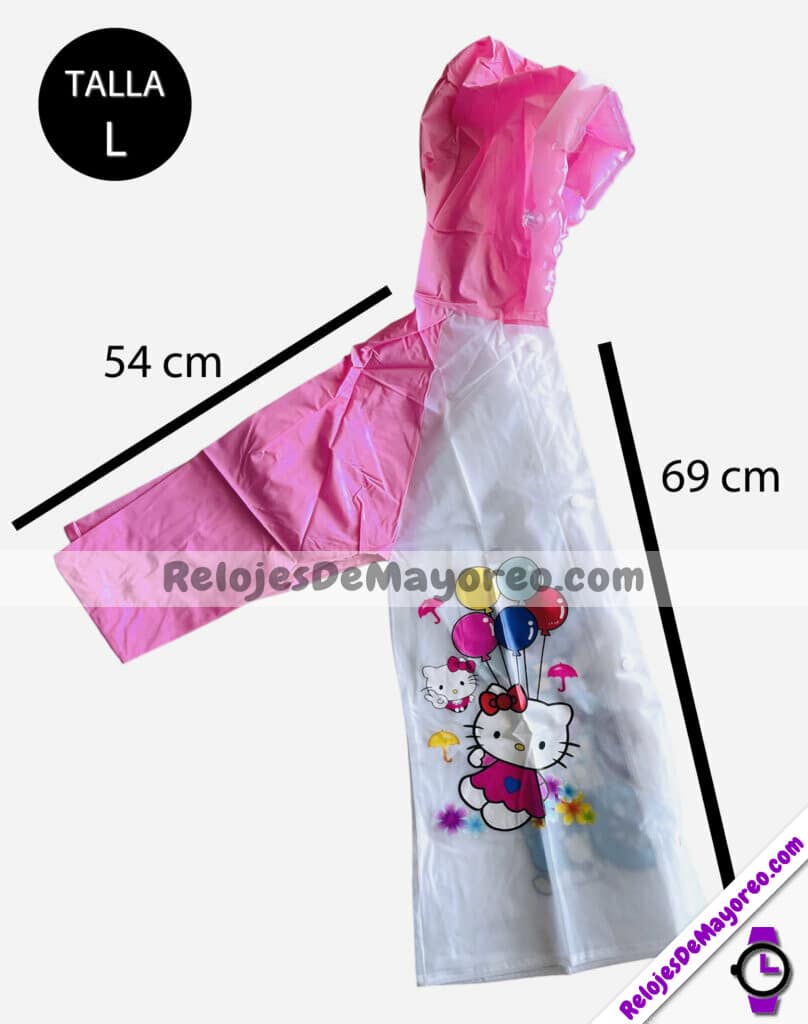 A3568 Impermeables Para Niños Con Capucha Y Visera De Hello Kitty Rosa Accesorios De Mayoreo (3)