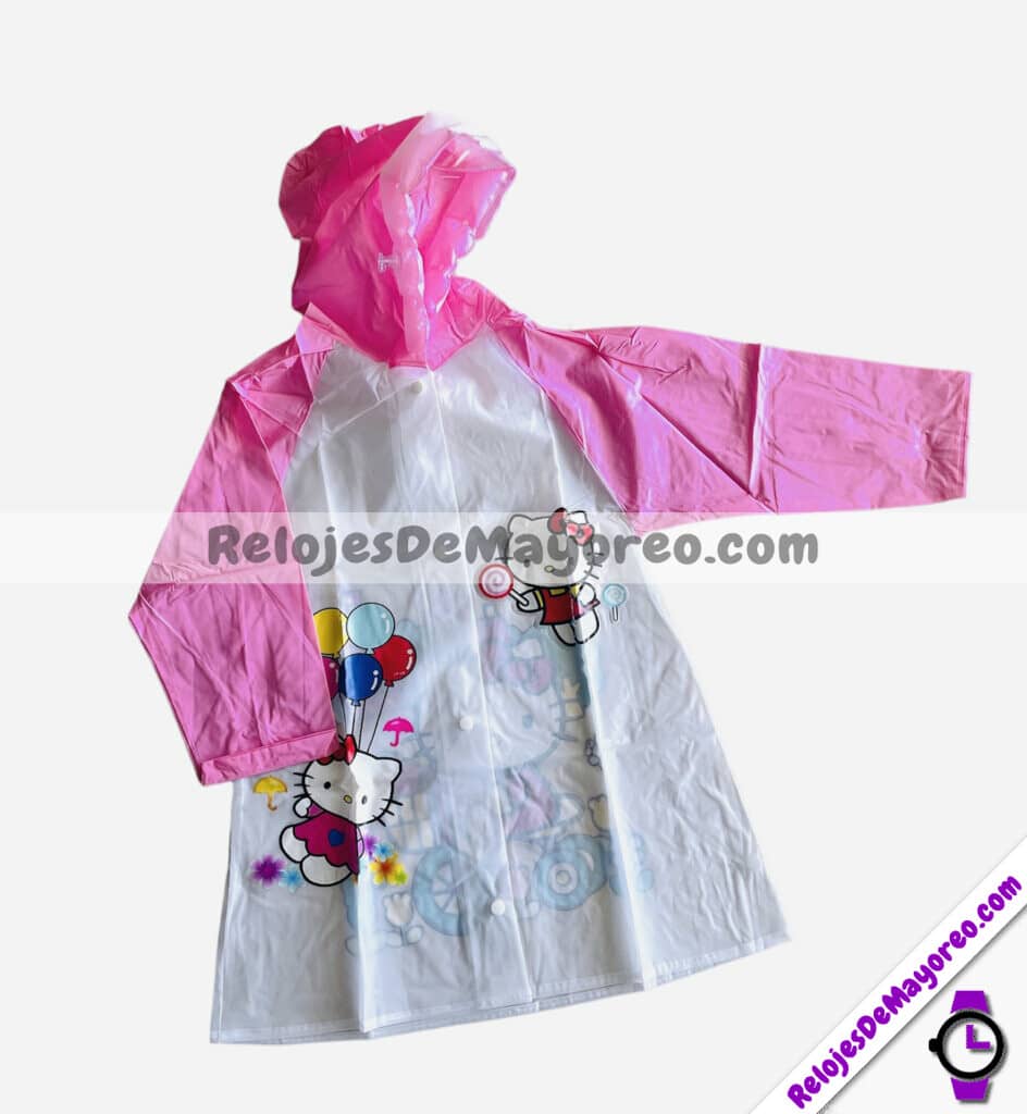 A3568 Impermeables Para Niños Con Capucha Y Visera De Hello Kitty Rosa Accesorios De Mayoreo