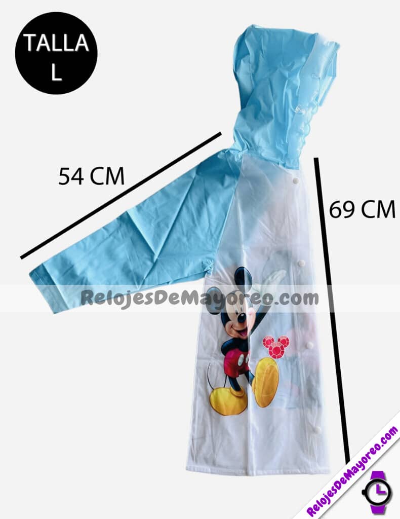 A3569 Impermeables Para Niños Con Capucha Y Visera De Mickey Mouse Azul Accesorios De Mayoreo (3)