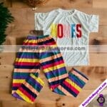 C1198 Pijama Unitalla 2 Piezas Rayas Colores Ropa De Moda Por Fabricantes Mayoristas