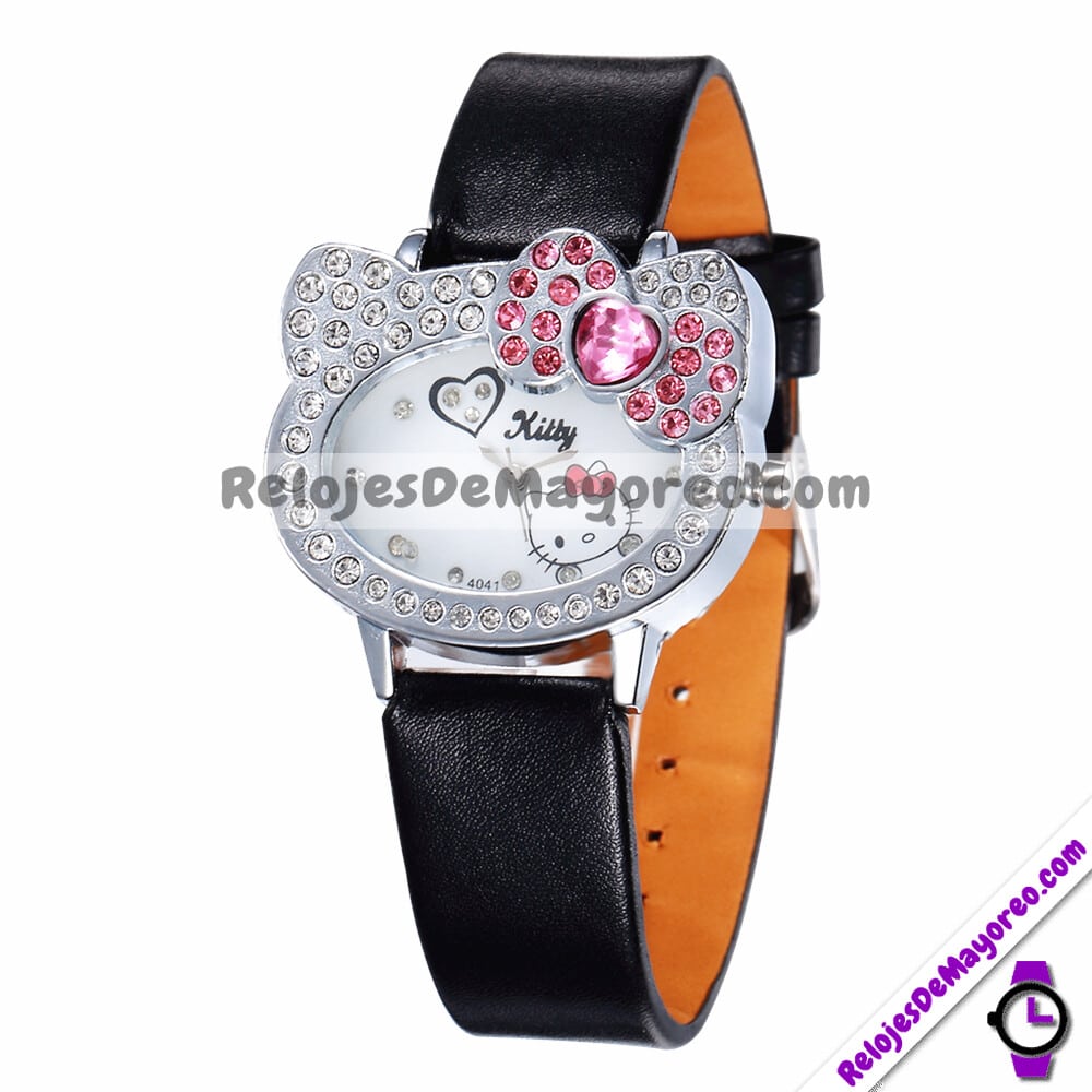R4691 Reloj Hello Kitty Con Diamantes Piel Sintetica Accesorios Al Por Mayor