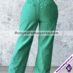 C1203 Pantalon Green De Pierna Ancha Basic Con Bolsas Proveedor De Ropa Mayoreo (1)