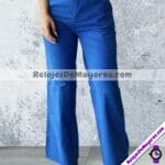 C1206 Pantalon Azul De Pierna Ancha Basic Con Bolsas Proveedor De Ropa Mayoreo (1)