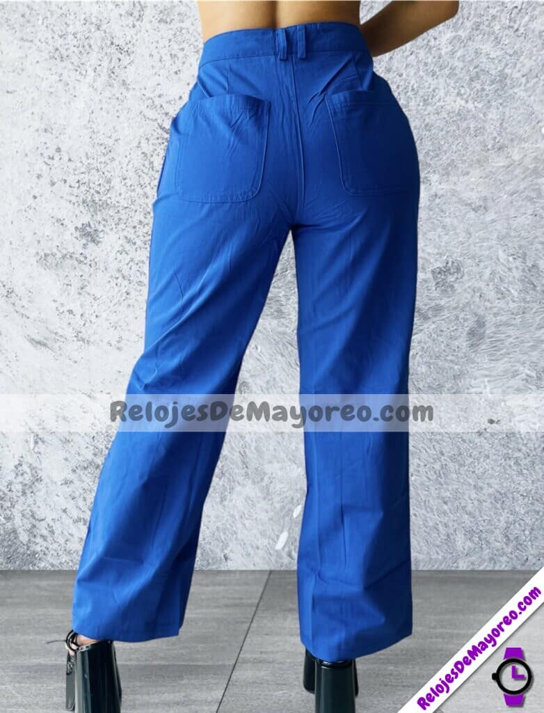 C1206 Pantalon Azul De Pierna Ancha Basic Con Bolsas Proveedor De Ropa Mayoreo (2)