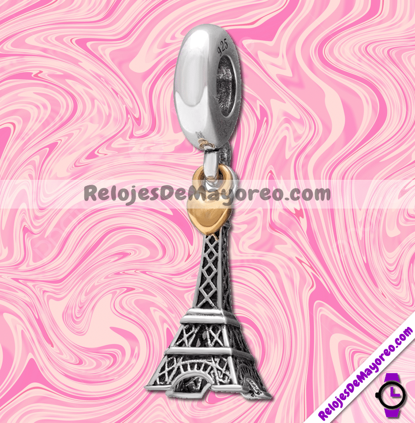 A3674 Charm Paris Eiffel Tower Plata 925 Acero Inoxidable Bisuteria Fabricante Mayorista (1)
